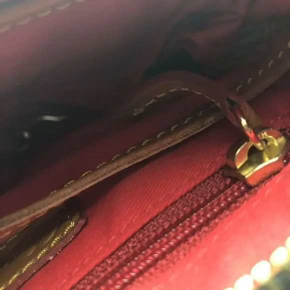 DOONEY & BOURKE 1975 Signature Purse DB Handbag black and gold with red lining - Picture 9 of 13